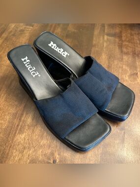 Vtg Y2K Mudd platform wedge sandals mules shoes size 11 RARE